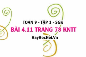 Bài 4.11 Toán 9 tập 1 SGK Kết nối tri thức